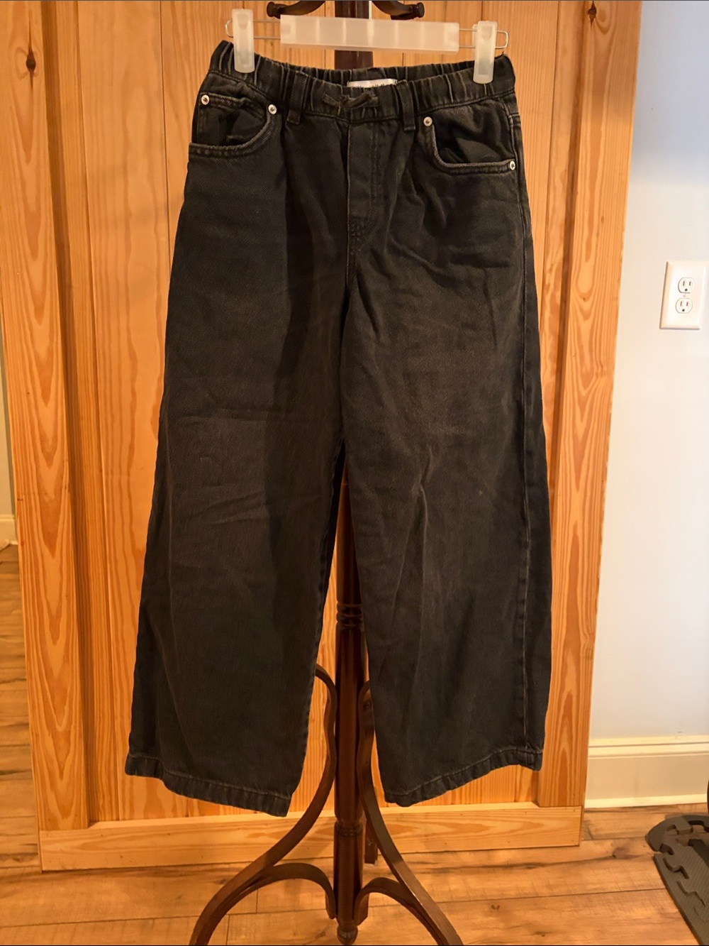 Zara Girls Wide-Leg Black Jeans Size 11-12